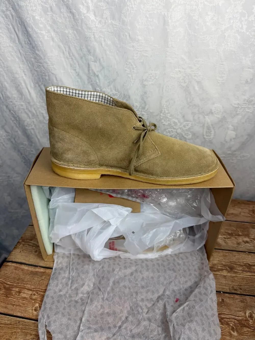 Clarks Originals Men’s Desert Boot Tan/Sand Suede Chukka Boots Lace Up Size 9